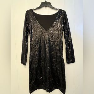 Black sparkle mini dress